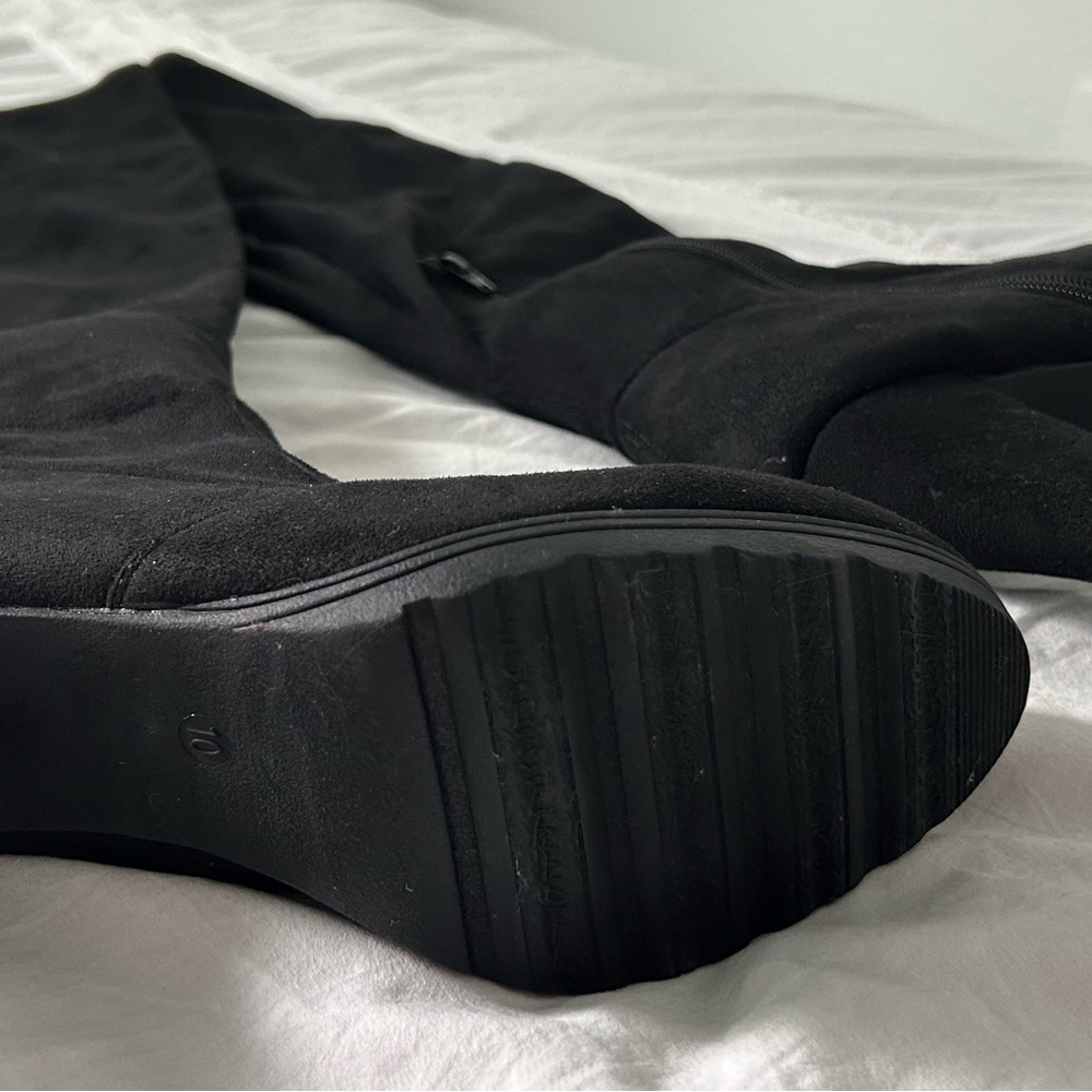Elegant Black Over the Knee Boots - Picture 3 of 3